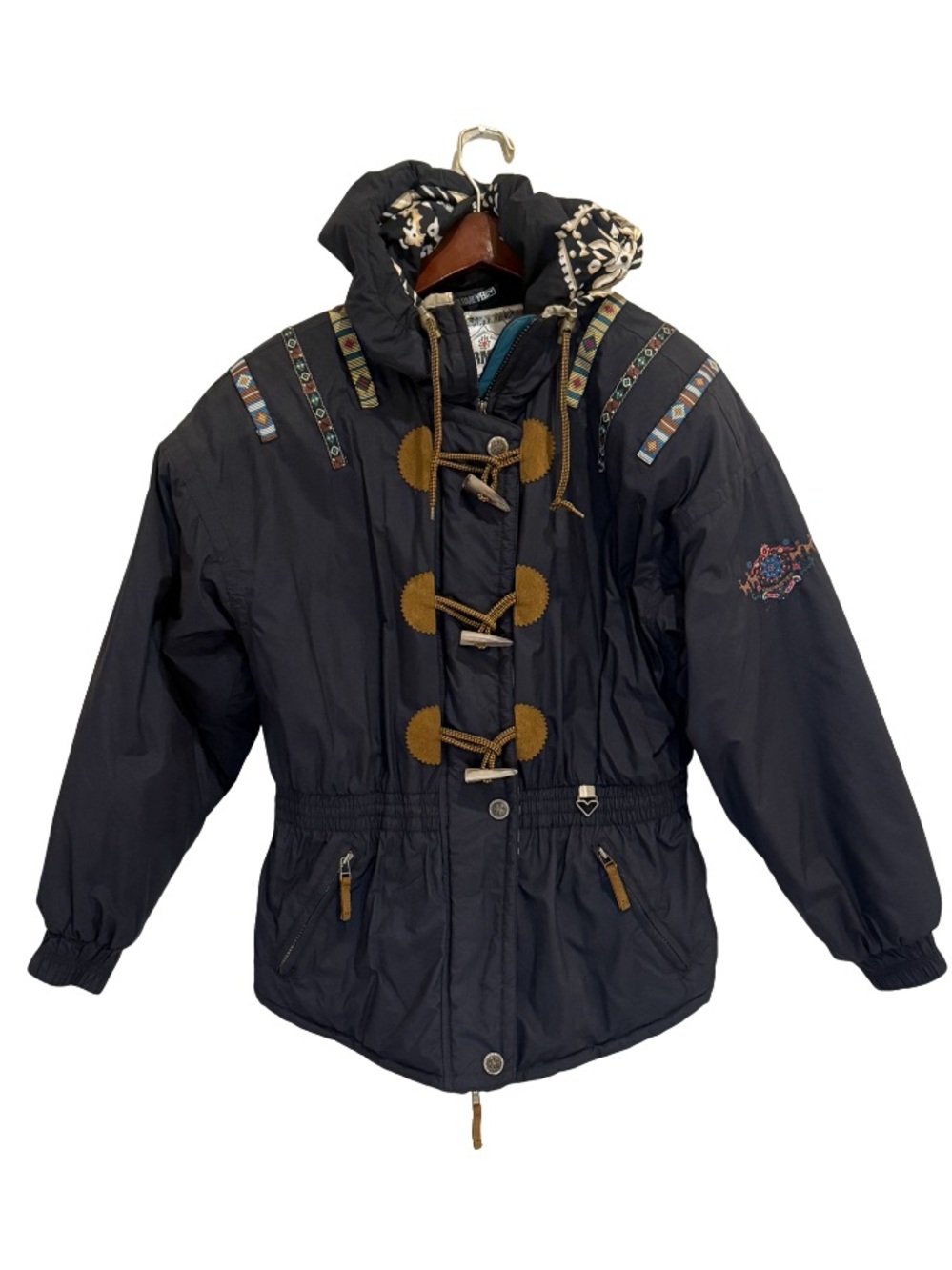 Vintage Obermeyer Embroidered Toggle Ski Jacket Reindeer Cottagecore Women’s 8
